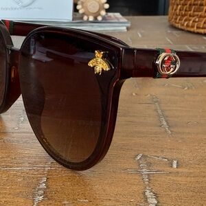 Gucci Women's Sunglasses - Brown with Gold Accents